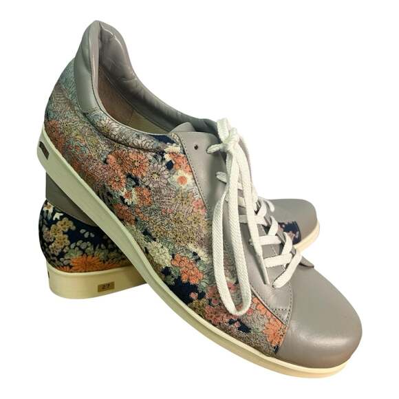 Other - New Tokyo Kimono Shoes Leather Sneakers Japan Sz 27 (Mens 10) Silk Floral